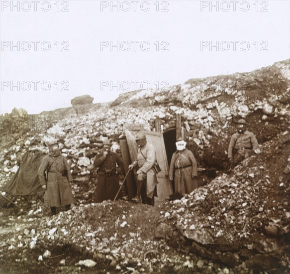 Soldiers wearing gas masks, c1914-c1918. Artist: Unknown.