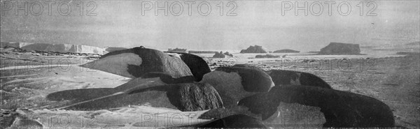'Granite Blocks Planed by Ancient Glaciers at Cape Roberts', c1911, (1913).  Artist: T Griffith Taylor.