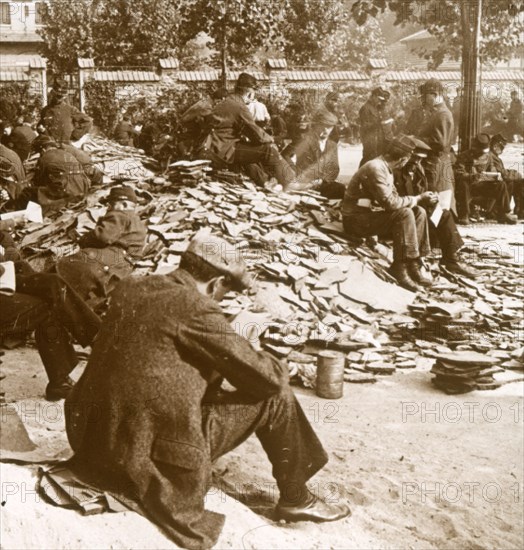 Mobilisation, Paris barracks, c1914. Artist: Unknown.