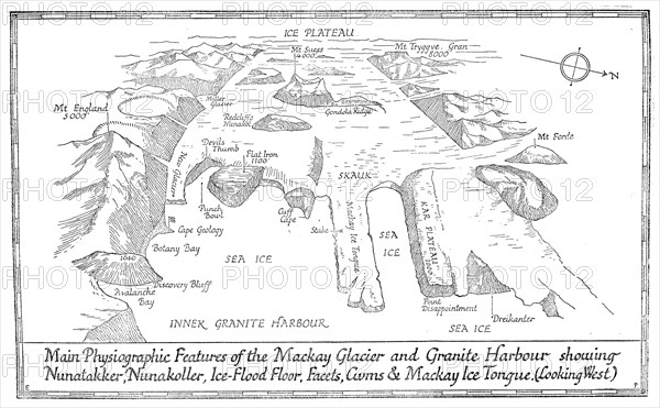 'Main Physiographic Features of the Mackay Glacier and Granite Harbour', 1913. Artist: Unknown.