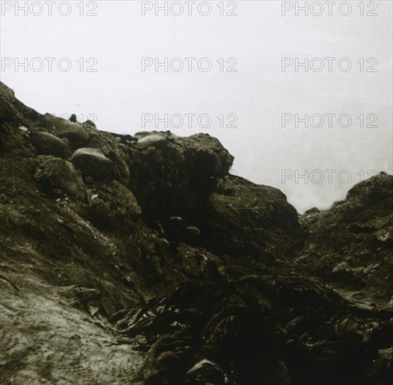 German trench, Combles, Northern France, c1914-c1918. Artist: Unknown.