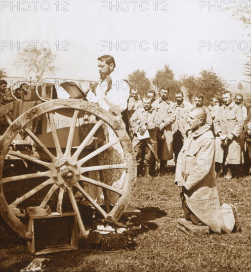 Open-air mass, Carency, northern France, c1914-c1918.  Artist: Unknown.