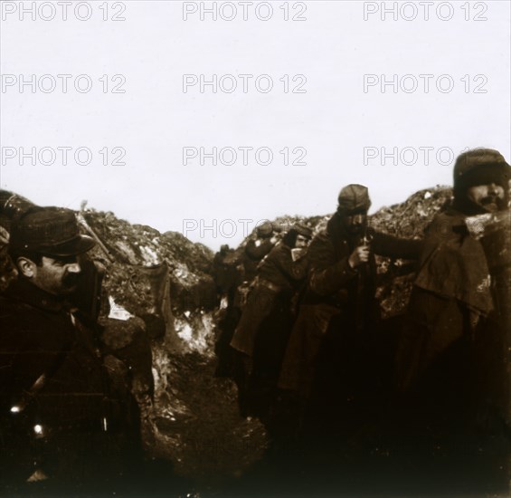 French soldiers in trenches, Vermelles, Northern France, c1914-c1918. Artist: Unknown.