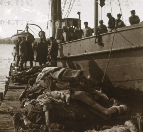 Bodies of typhus victims, Corfu, Greece, c1915. Artist: Unknown.