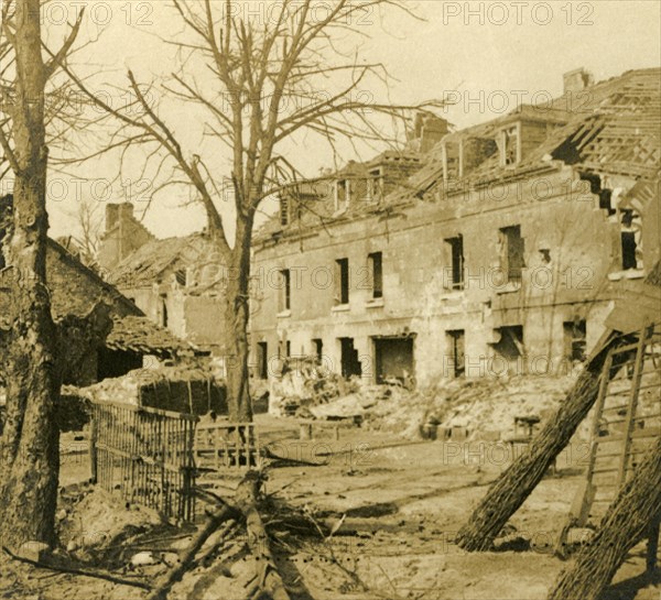 The glassworks at Soissons, northern France, c1914-c1918. Artist: Unknown.