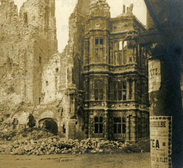 Hôtel de Ville, Arras, northern France, c1914-c1918.  Artist: Unknown.