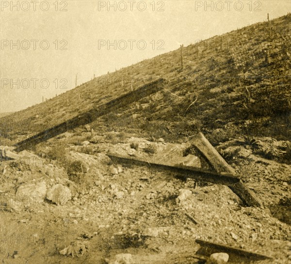 Area surrounding the fort at Douaumont, northern France, c1914-c1918. Artist: Unknown.