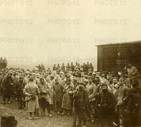 Prisoners at Perthes les Hurlus, northern France, c1914-c1918. Artist: Unknown.