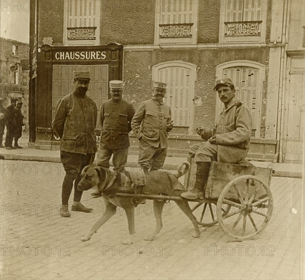 Dog-cart, France, c1914-c1918. Artist: Unknown.