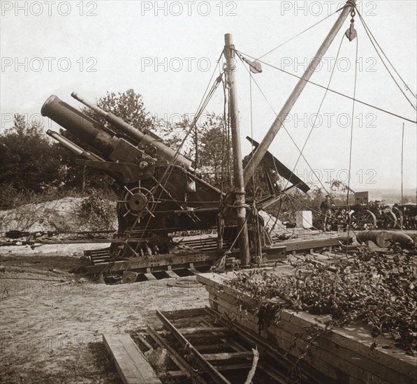 220 mortar, Genicourt, northern France, c1914-c1918. Artist: Unknown.