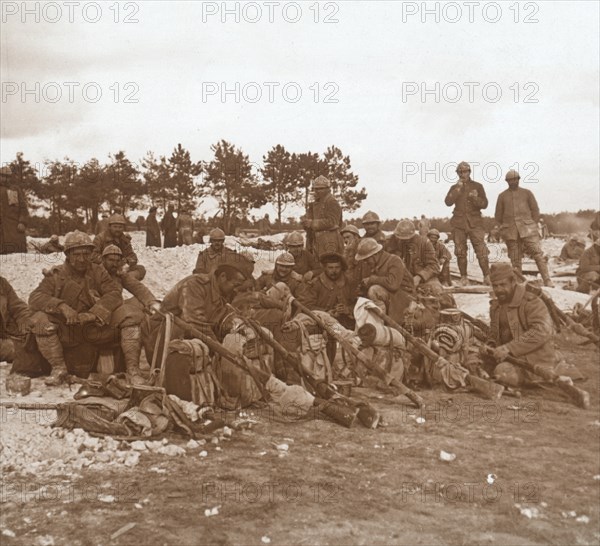 Rest stop, Champagne, northern France, c1914-c1918. Artist: Unknown.