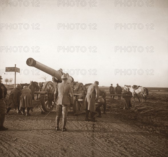 Broken down heavy artillery, Somme, northern France, c1914-c1918. Artist: Unknown.