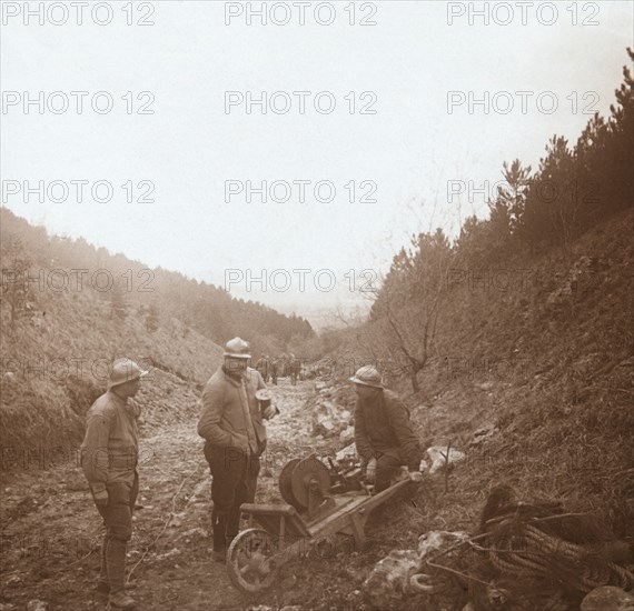 Telegraphists, Somme, northern France, c1914-c1918. Artist: Unknown.