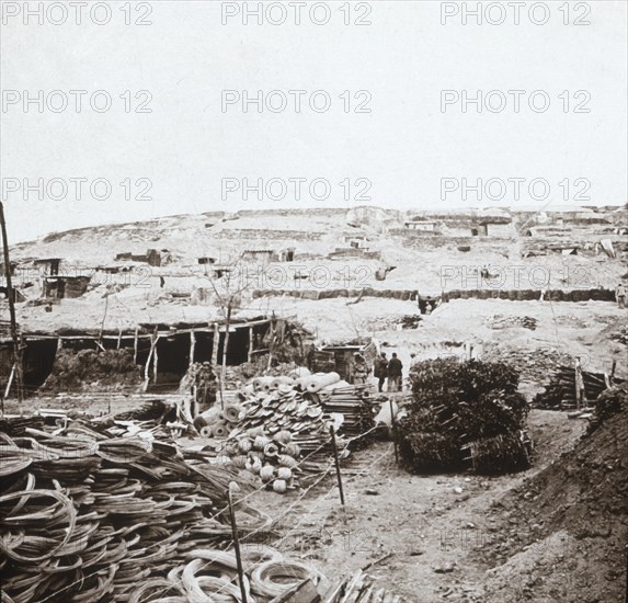 Supplies depot, Massiges, northern France, c1914-c1918.  Artist: Unknown.