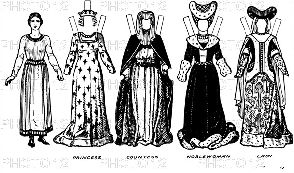 'Costumes of Men and Women as Worn in the Period When Henry V Reigned', c1934. Artist: Unknown.