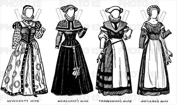 'The Gallery of Historic Costume: Some of the Dresses Worn in Elizabeth's Reign', c1934. Artist: Unknown.