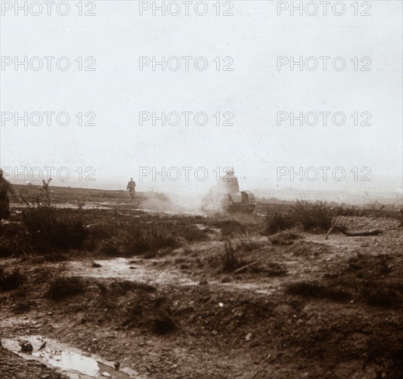 Advancing with tanks, c1914-c1918. Artist: Unknown.