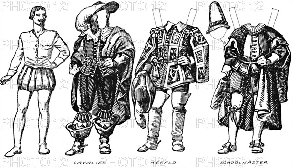 'The Gallery of Historic Costume: Some Dresses of Cavaliers and Roundheads', c1934. Artist: Unknown.