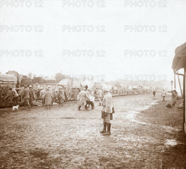 Arriving at Revigny, northern France, c1914-c1918. Artist: Unknown.