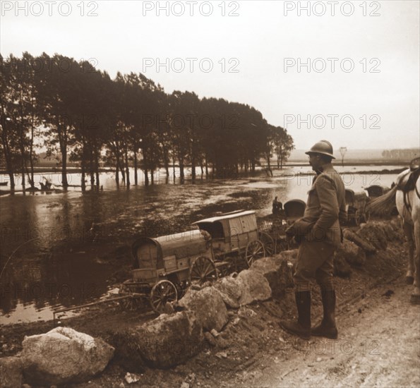 Damaged vehicles, Meuse, northern France, c1914-c1918. Artist: Unknown.