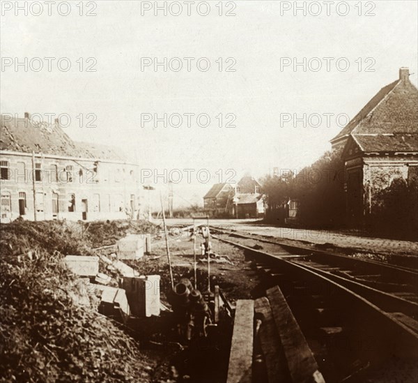 German cannons, Roeselare, Flanders, Belgium, c1914-c1918. Artist: Unknown.