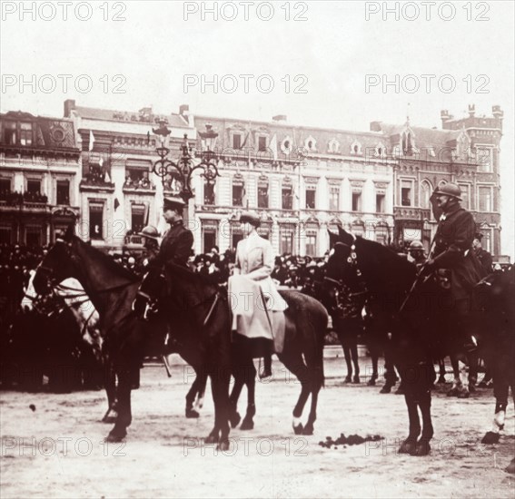 Albert I and Elisabeth of Bavaria at Liége, Belgium, c1914-c1918. Artist: Unknown.