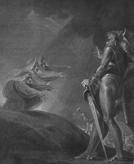 'The Witches Appear to Macbeth and Banquo', c1820. Artist: William Bromley.