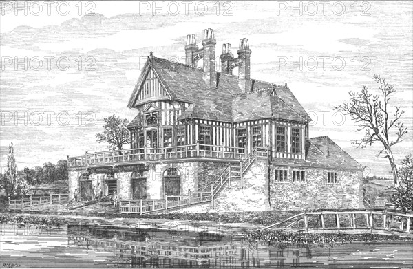 New Boat House, Oxford, 1880. Artist: WSW.