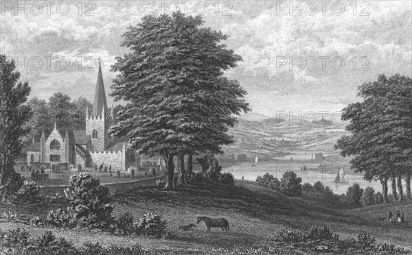 Whippingham Church, Isle of Wight, 1851. Artist: George Brannon.