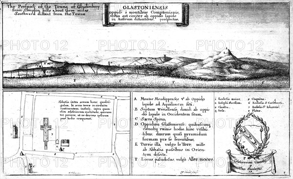 'The Prospect of the Towne of Glastonbury', late 17th century. Artist: Wenceslaus Hollar.