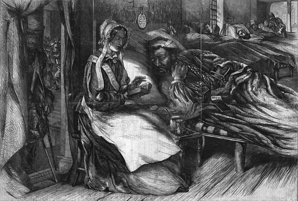 'Christmas Charity - Interior of an Hospital in the East', 1855.  Artist: George Meason.