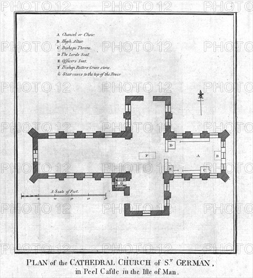 'Plan of the Cathedral Church of St. German', late 18th century. Artist: Unknown.