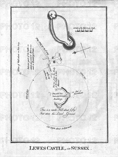 'Lewes Castle, in Sussex.', late 18th century. Artist: Unknown.