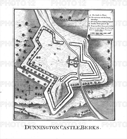 'Dunnington Castle, Berks.', late 18th century. Artist: Unknown.