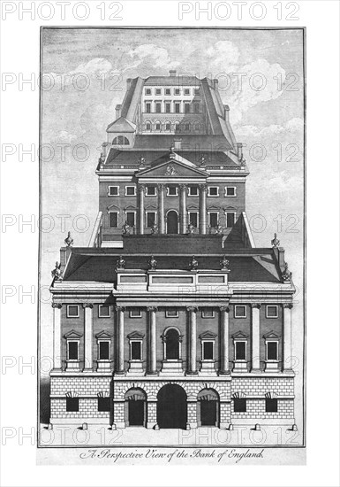 'A Perspective View of the Bank of England.', c1775. Artist: Unknown.