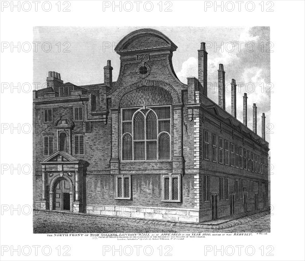 'The North Front of Sion College, London Wall, as it appeared in 1800', 1815. Artist: William Wise.