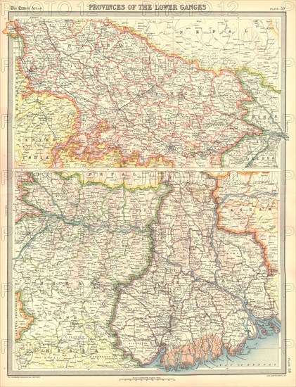 Map of the Provinces of the Lower Ganges. Artist: Unknown.