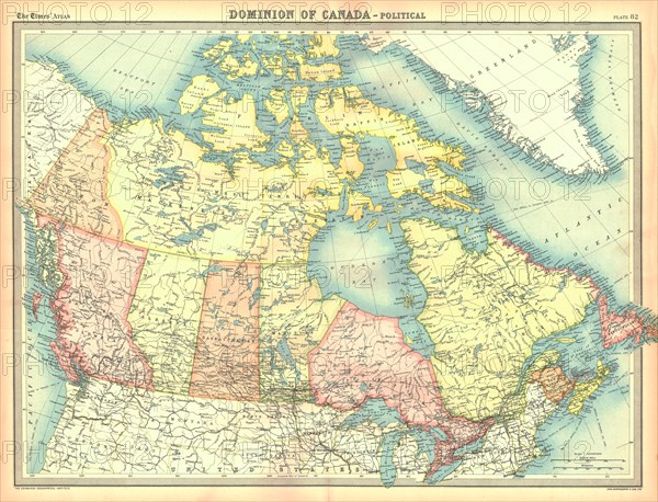 Political map of the Dominion of Canada. Artist: Unknown.
