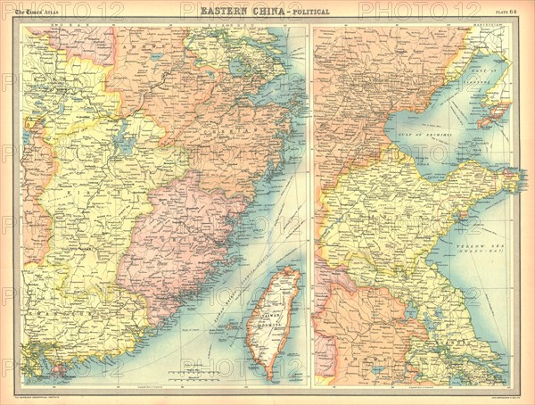 Political map of Eastern China. Artist: Unknown.