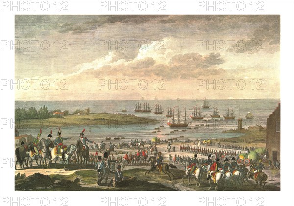 Embarkation of the English in Holland, 30 November 1799, (c1850). Artist: François-Louis Couché.