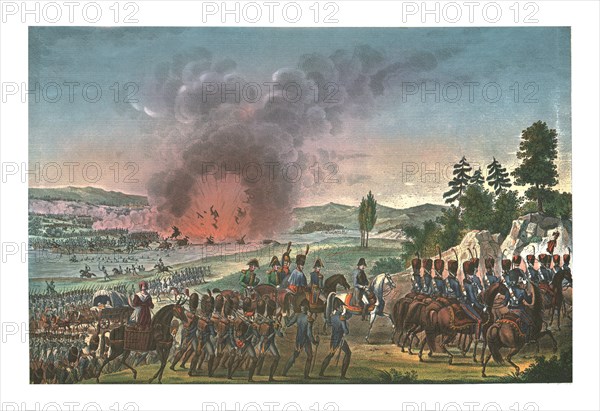 Retreat of the French after the battle of Leipzig, 19 October 1813, (c1850). Artists: Francois Pigeot, François-Louis Couché.