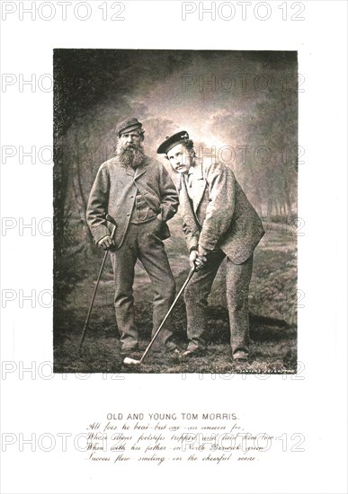 'Old and Young Tom Morris', c1870. Artist: Unknown.