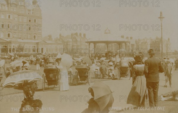 'The Band Playing - Upper Leas, Folkestone', late 19th-early 20th century. Artist: Unknown.