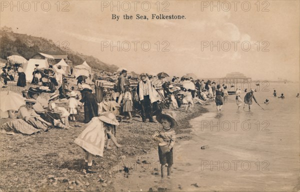 'By the Sea, Folkestone', late 19th-early 20th century. Artist: Unknown.