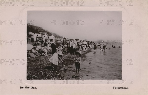 'By the Sea, Folkestone', late 19th-early 20th century. Artist: Unknown.