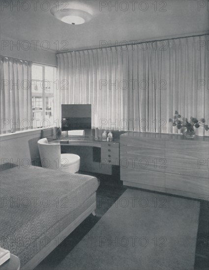 'Simple and practical lines characterise this bedroom', 1942.  Artist: Unknown.