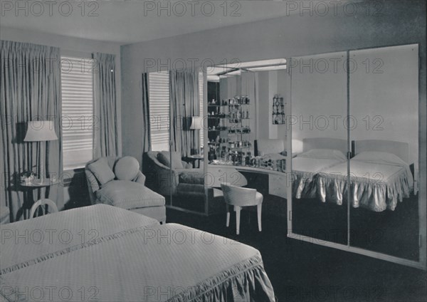 'Bedroom designed by James F. Eppenstein, Chicago', 1942. Artist: Unknown.