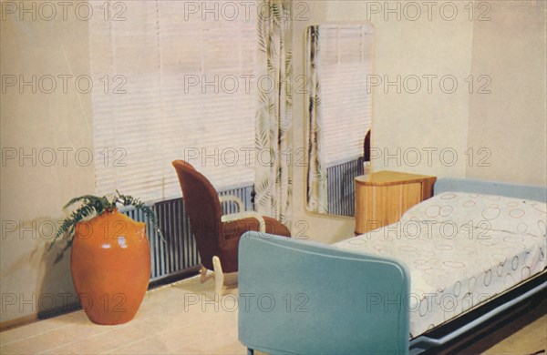 'Hotel bedroom', 1940. Artist: Unknown.