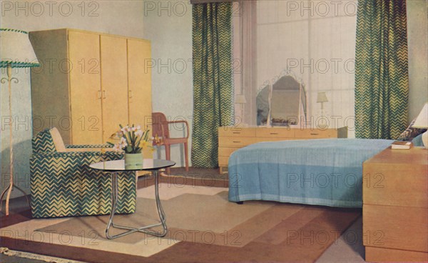 'A bedroom designed by Miss P. E. Humphries', 1936. Artist: Unknown.