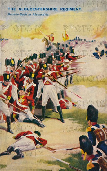 'The Gloucestershire Regiment. Back-to-Back at Alexandria', 1801, (1939). Artist: Unknown.